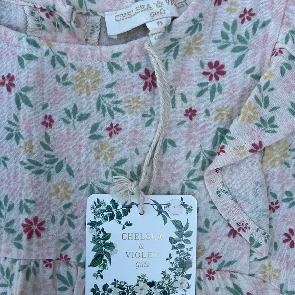 Chelsea & Violet Pink Floral Kids Dress - Picture 2 of 9